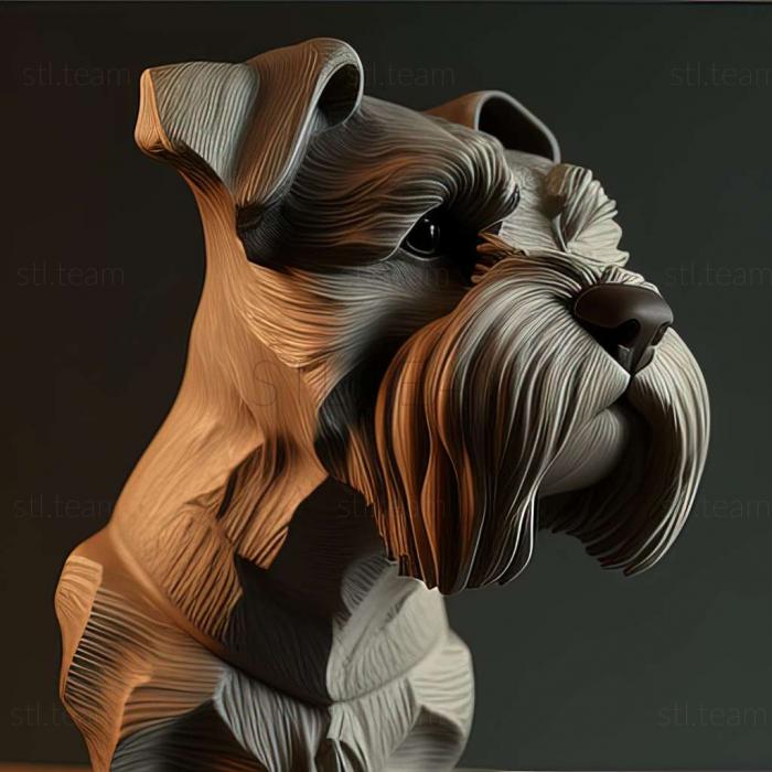 3D model Zwergschnauzer dog (STL)